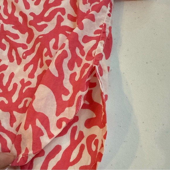 Lilly Pulitzer Women’s Cotton Button Down Shirt Size Small Pink And White Coral - Picture 4 of 15